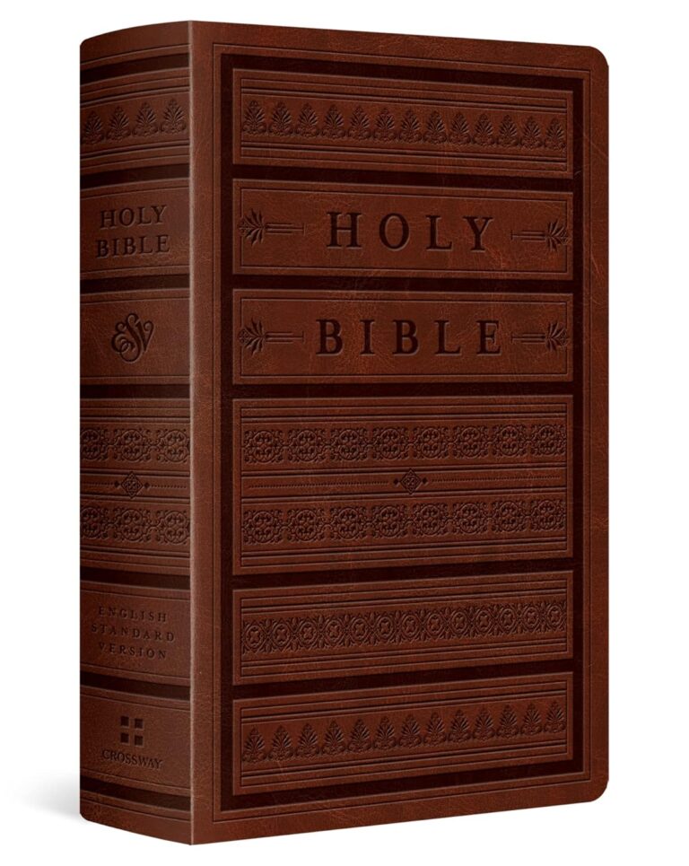 81G3FNZKkwL._SL1500_ Holy Bible: English Standard Version, Brown, Engraved Mantel, Trutone, Personal Size